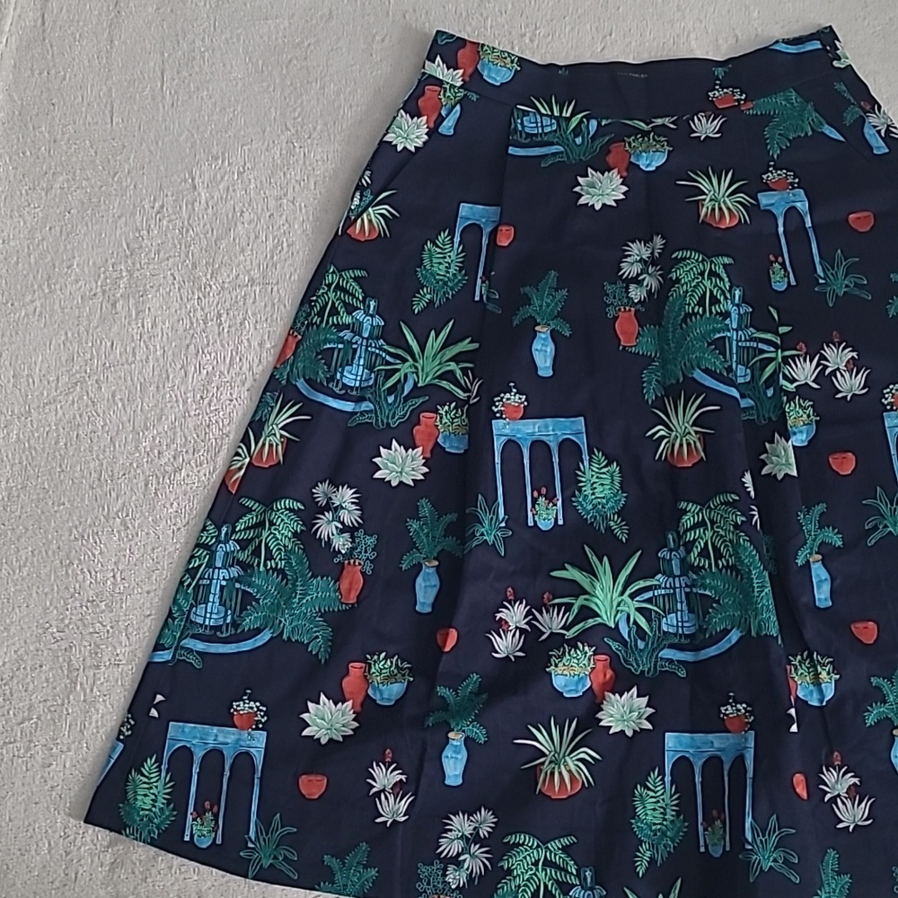 Ann Taylor Factory Petite Skirt 00P Floral A Line Garden Print Boho Cottagecore - Picture 2 of 16
